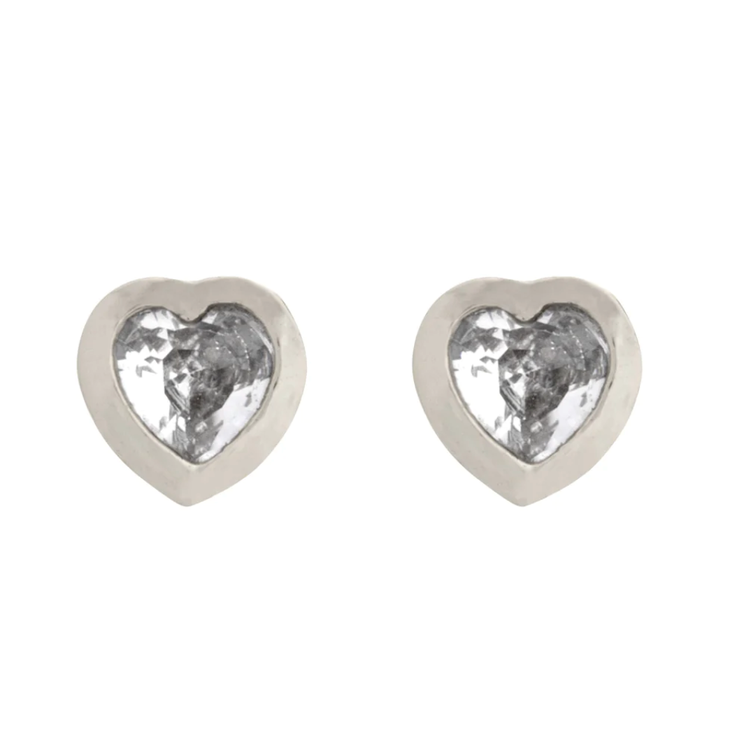 Gaya - Crystal Heart Stud Earrings