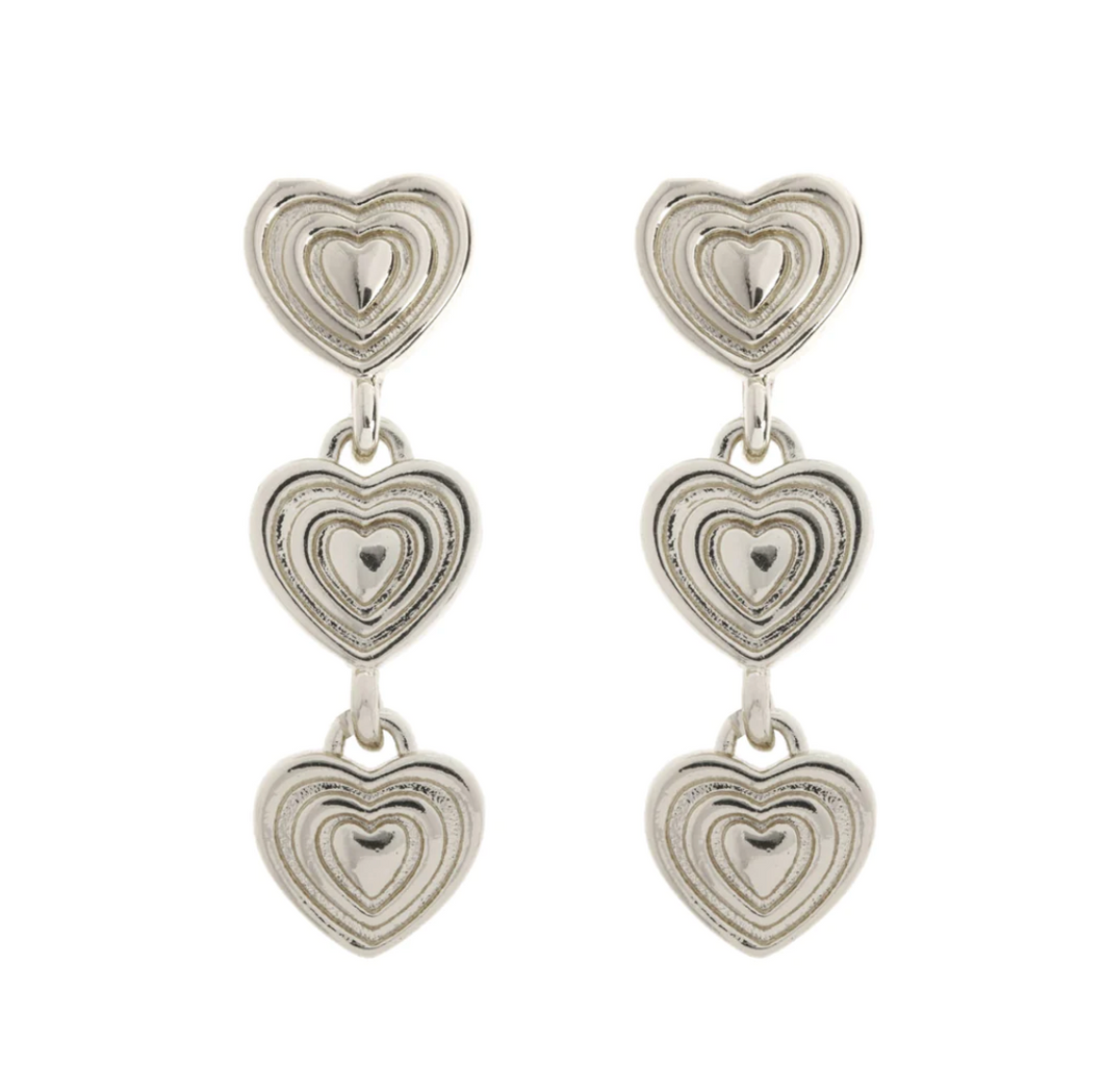 Baby - Dangling Heart Stud Earrings Stainless Steel