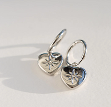 Load image into Gallery viewer, Lola Crystal Heart Hoop Earrings Stainless Steel
