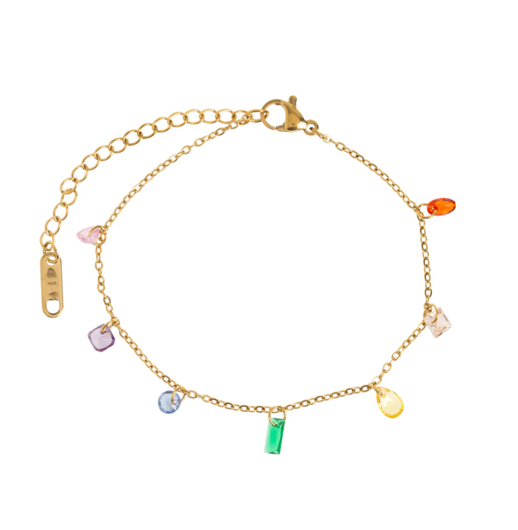 Sky Multi Colored Chain Bracelet Stainless Steel