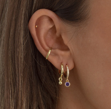 Load image into Gallery viewer, Dina Purple Crystal Hoop Earrings
