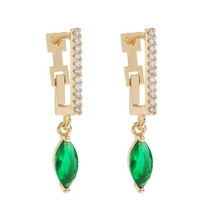 Load image into Gallery viewer, Amanda Green Crystal Hoop Earrings
