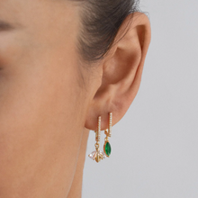 Load image into Gallery viewer, Amanda Green Crystal Hoop Earrings
