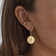 Load image into Gallery viewer, Alizha Sun Pendant Hoop Earrings
