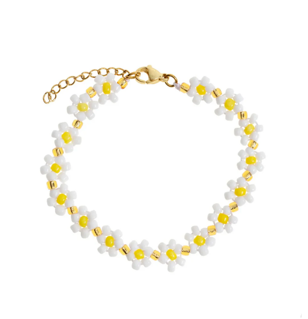 Fia Daisy Flowers Bead Summer Bracelet