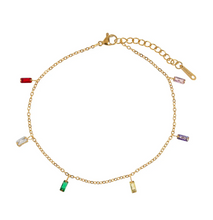 Load image into Gallery viewer, Suki Multi Colored Chain Anklet Stainless Steel
