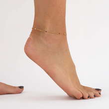 Load image into Gallery viewer, Vilde Petite Stone Chain Anklet Stainless Steel
