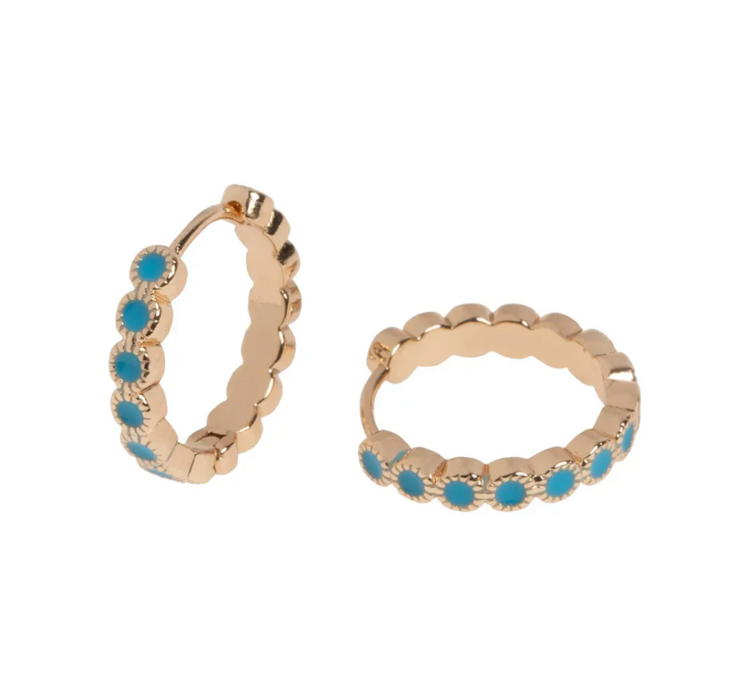 Riya Oriental Turqoise Hoop Earrings