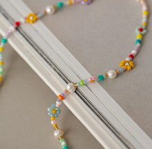 Load image into Gallery viewer, Sigrid Flower and Pearl Colorful Bead Summer Necklace
