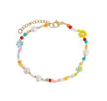 Load image into Gallery viewer, Sigrid Flower and Pearl Colorful Bead Summer Bracelet
