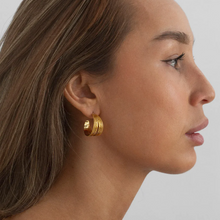 Load image into Gallery viewer, Elina Split Hoop Earrings Stainless Steel
