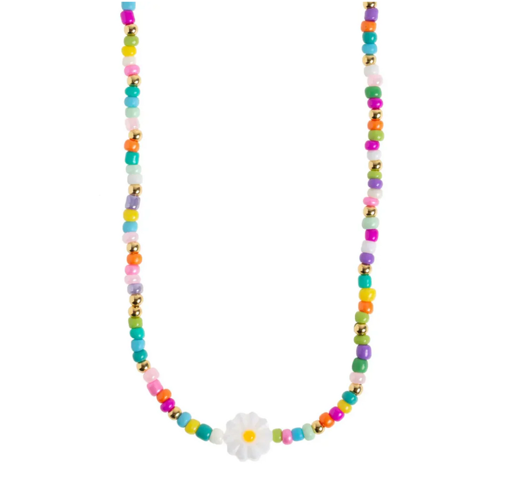 Tove Daisy Flower Colorful Bead Summer Necklace