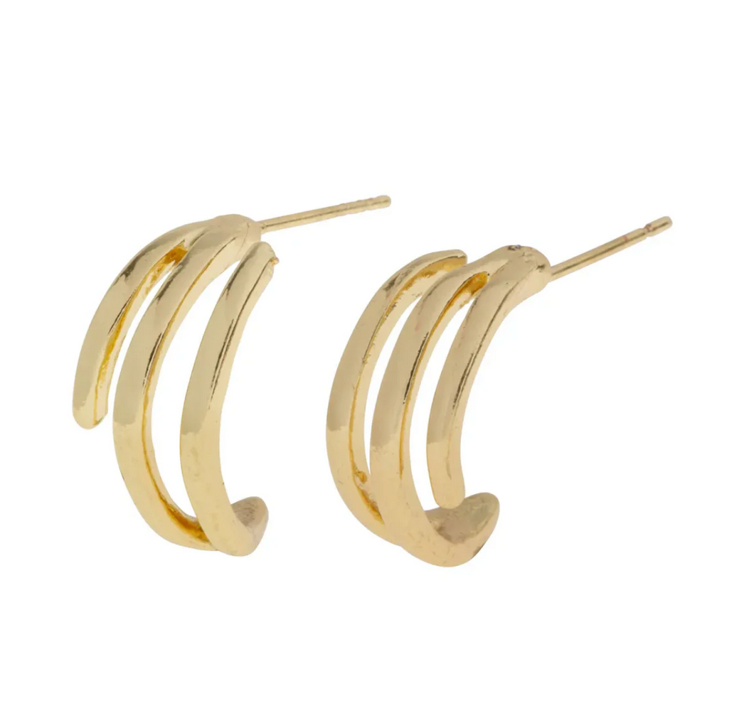 May Triple Lined Stud Earrings