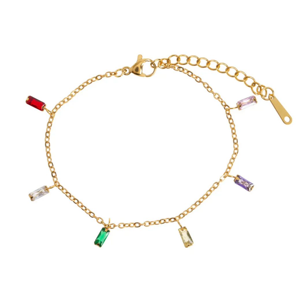 Suki Multi-Colored Chain Bracelet Stainless Steel