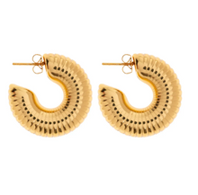 Load image into Gallery viewer, Arlo Chunky Ribbed Hoop Earrings
