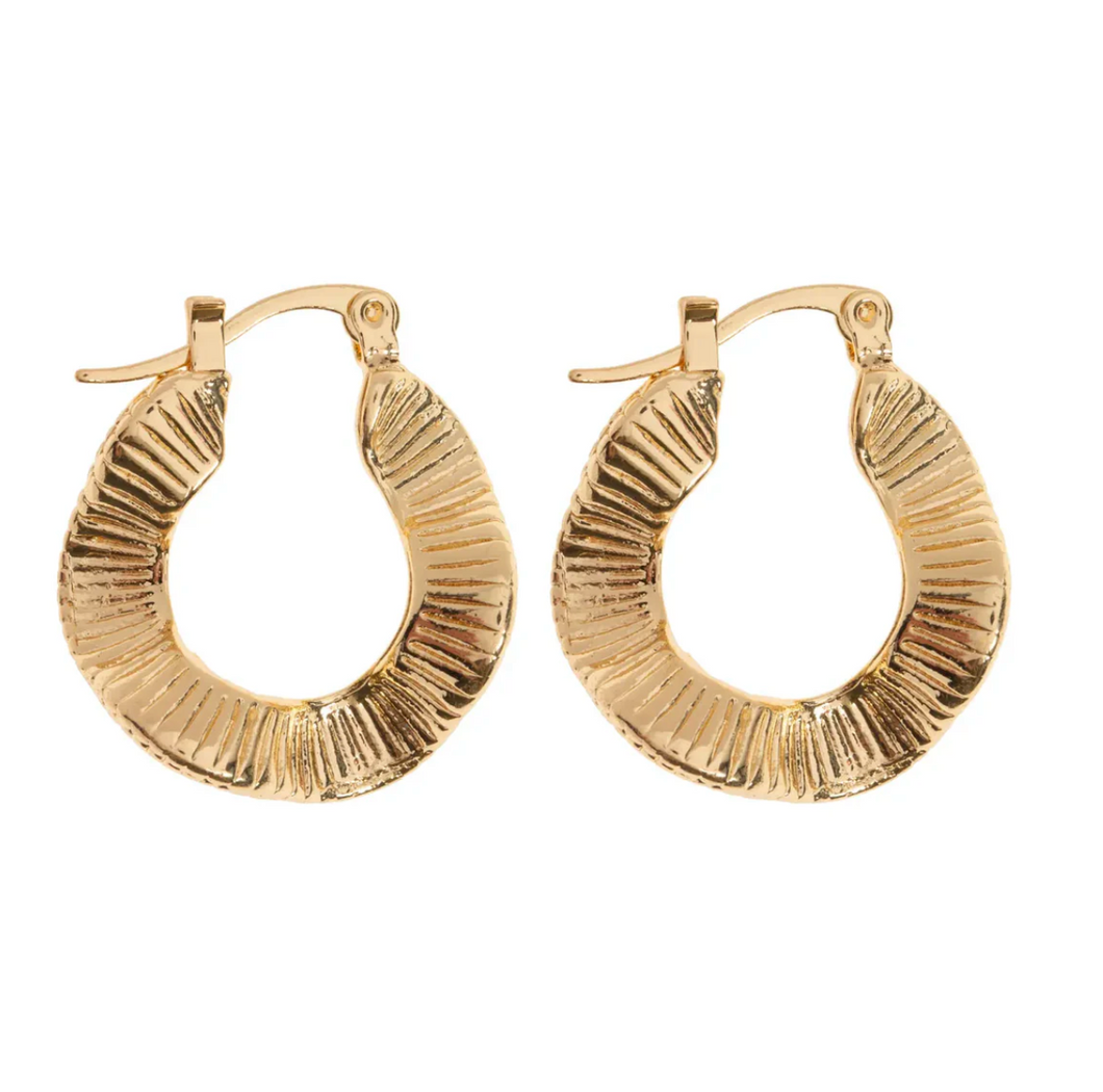 Zeina Oriental Wavy Hoop Earrings