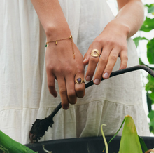 Load image into Gallery viewer, Anouk Amethyst Statement Adjustable Ring Stainless Steel
