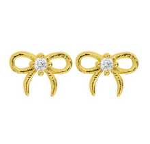 Load image into Gallery viewer, Juliette Petite Bow with Crystal Stud Earrings
