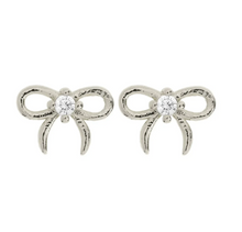 Load image into Gallery viewer, Juliette Petite Bow with Crystal Stud Earrings
