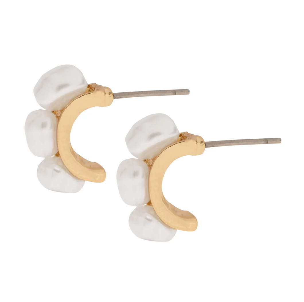 Essie Pearl Hoop Stud Earrings