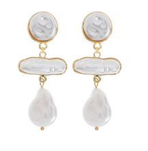 Load image into Gallery viewer, Rivers Statement Faux Pearl Earrings
