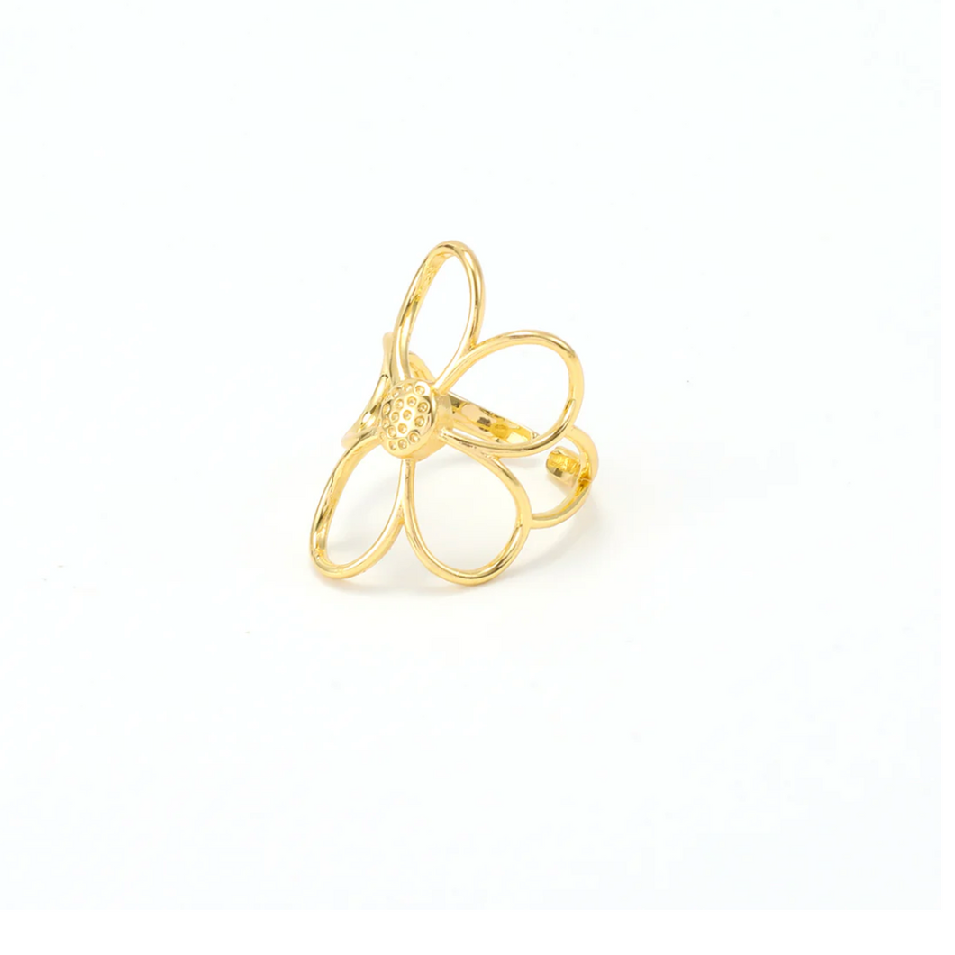 Lucky Outline Flower Ring