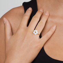 Load image into Gallery viewer, Ellen White Flower Adjustable Ring Stainless Steel
