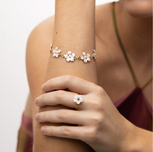 Load image into Gallery viewer, Ellen White Flower Adjustable Ring Stainless Steel
