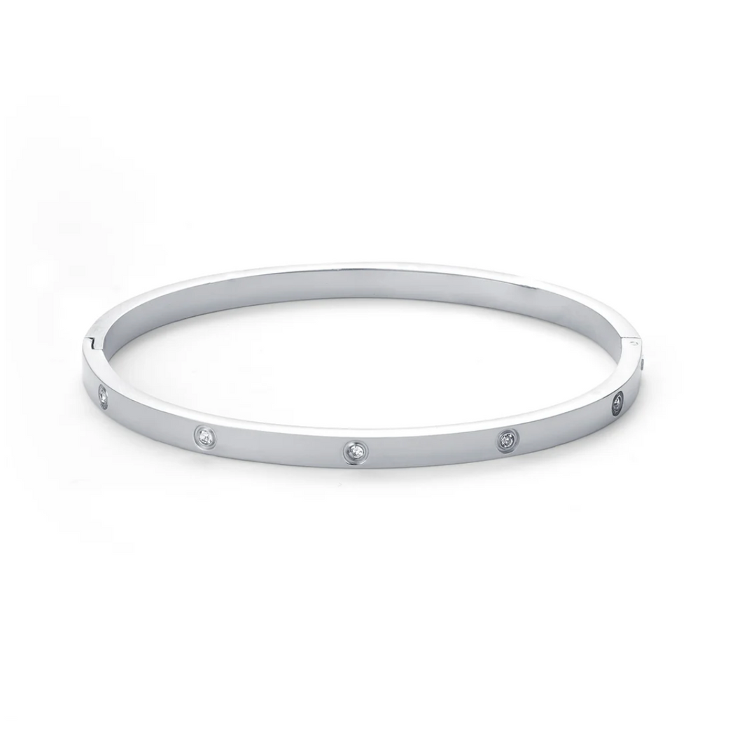 Fiona Crystal Bangle Bracelet Stainless Steel
