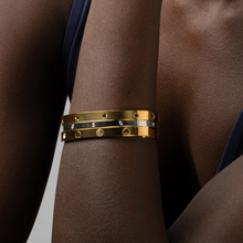 Load image into Gallery viewer, Fiona Crystal Bangle Bracelet Stainless Steel
