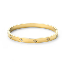 Load image into Gallery viewer, Liv Crystal Clover Bangle Stainless Steel
