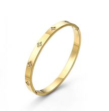 Load image into Gallery viewer, Liv Crystal Clover Bangle Stainless Steel

