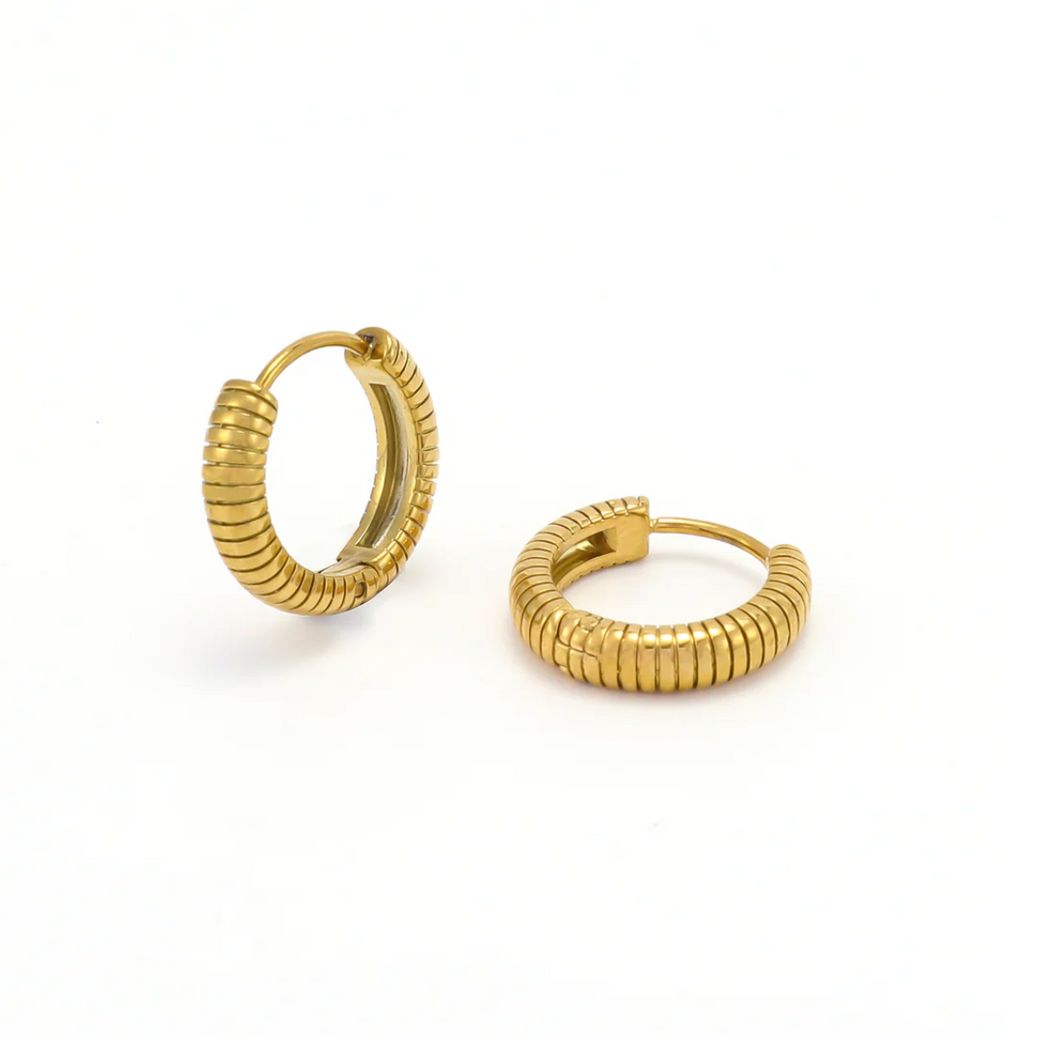 Vivia Ribble Hoop Earrings Stainless Steel