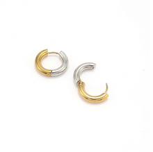 Load image into Gallery viewer, Lyn Duo Hoop Gold and Silver Earrings Stainless Steel
