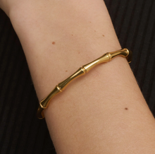 Load image into Gallery viewer, Tia Bamboo Bangle Bracelet Stainless Steel
