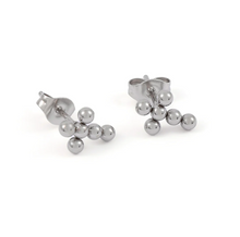 Load image into Gallery viewer, Tyra Bubble Mini Cross Earrings Stainless Steel
