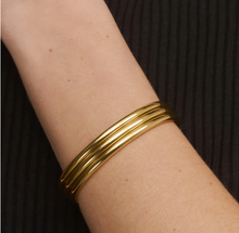 Load image into Gallery viewer, Elvira Triple Bangle Bracelet Gold Stainless Steel

