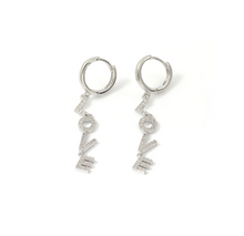 Load image into Gallery viewer, Millie Love Letter Crystal Hoop Earrings Dangling
