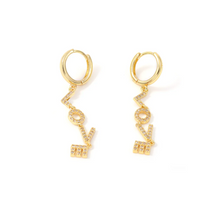 Load image into Gallery viewer, Millie Love Letter Crystal Hoop Earrings Dangling
