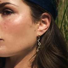 Load image into Gallery viewer, Millie Love Letter Crystal Hoop Earrings Dangling
