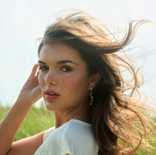 Load image into Gallery viewer, Millie Love Letter Crystal Hoop Earrings Dangling
