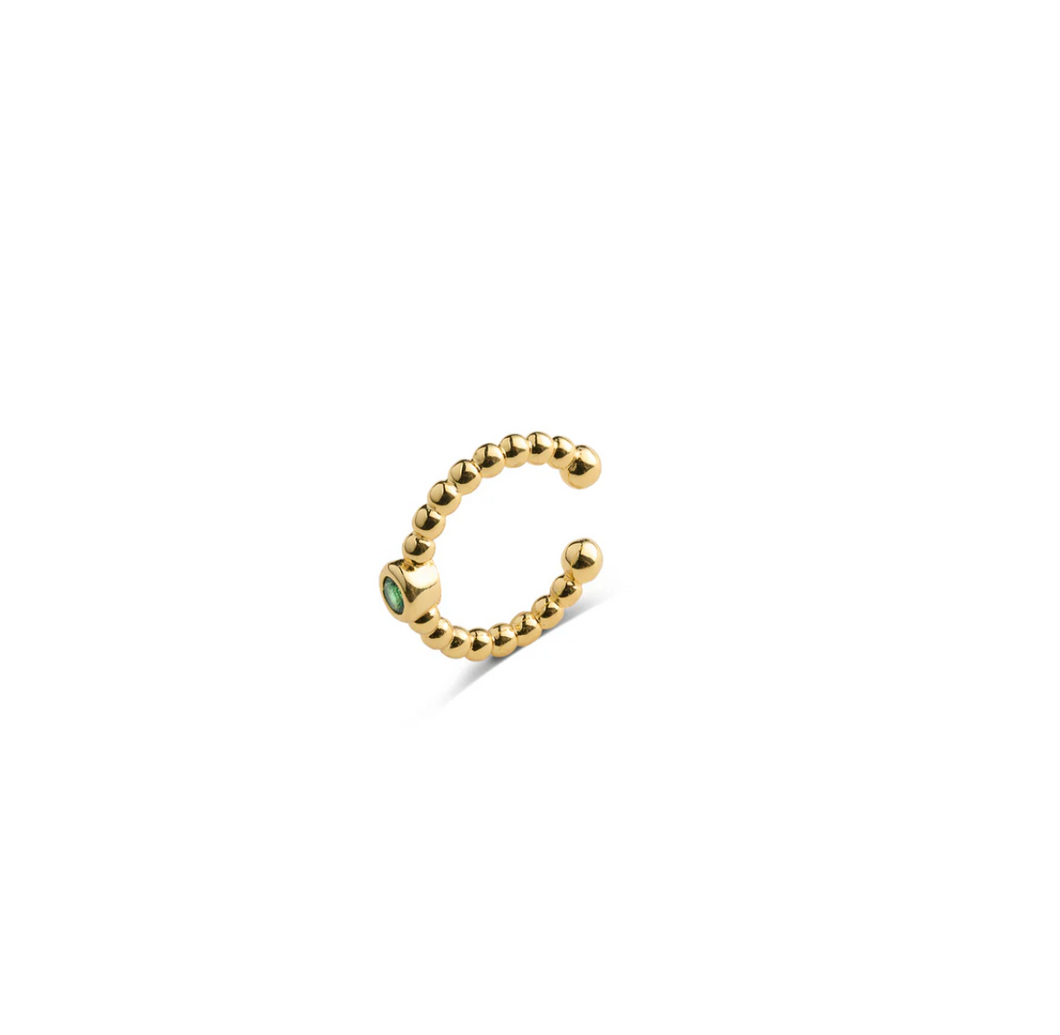 Arya Bubbly Green Crystal Ear Cuff