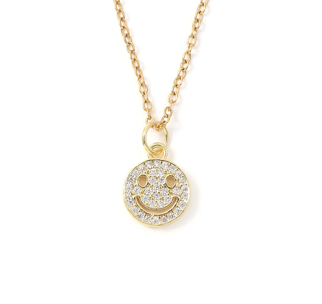 Lovely Smiley Face Charm Dangling Necklace