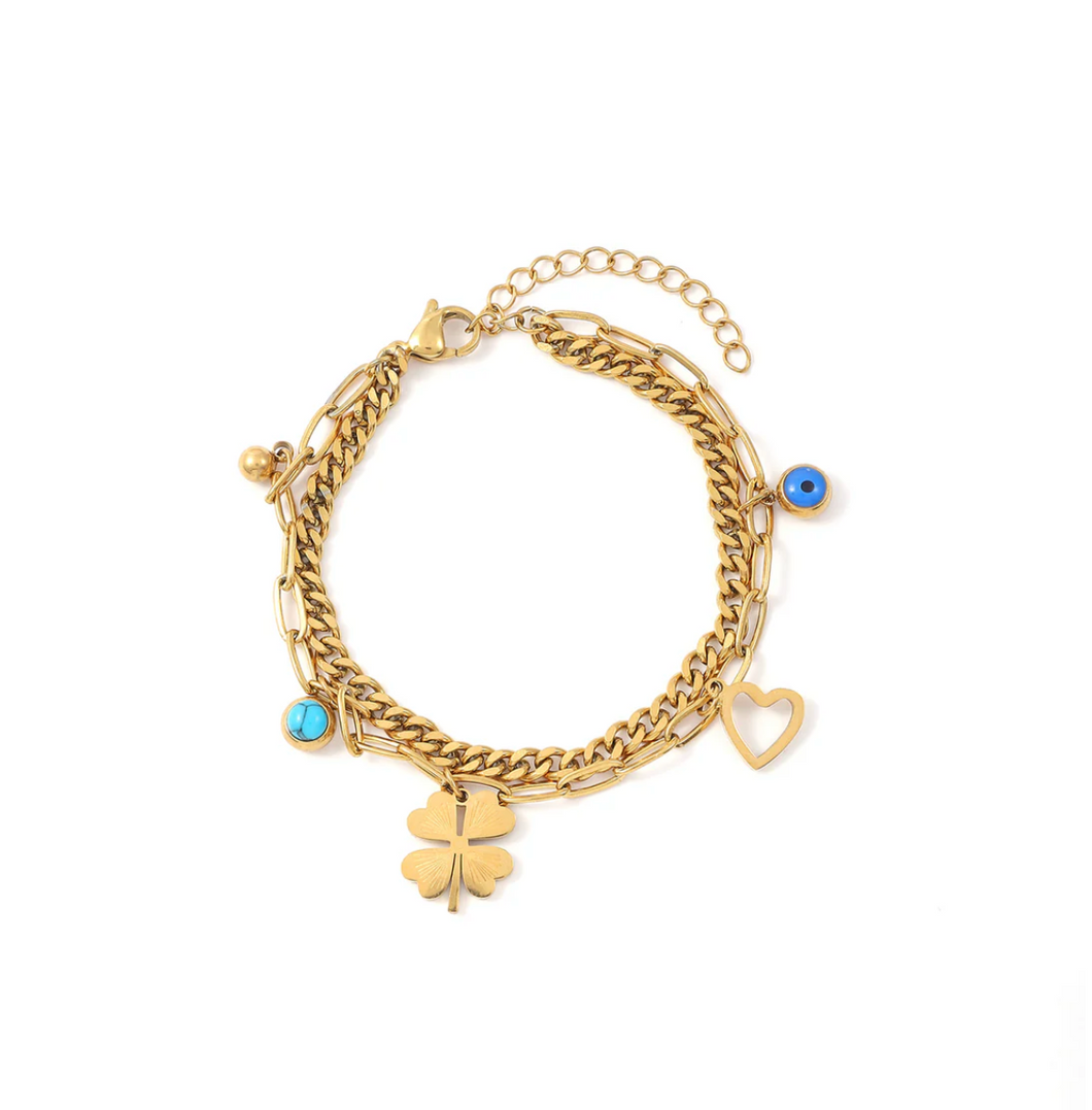 Edeline Multi Charm Bracelet Stainless Steel