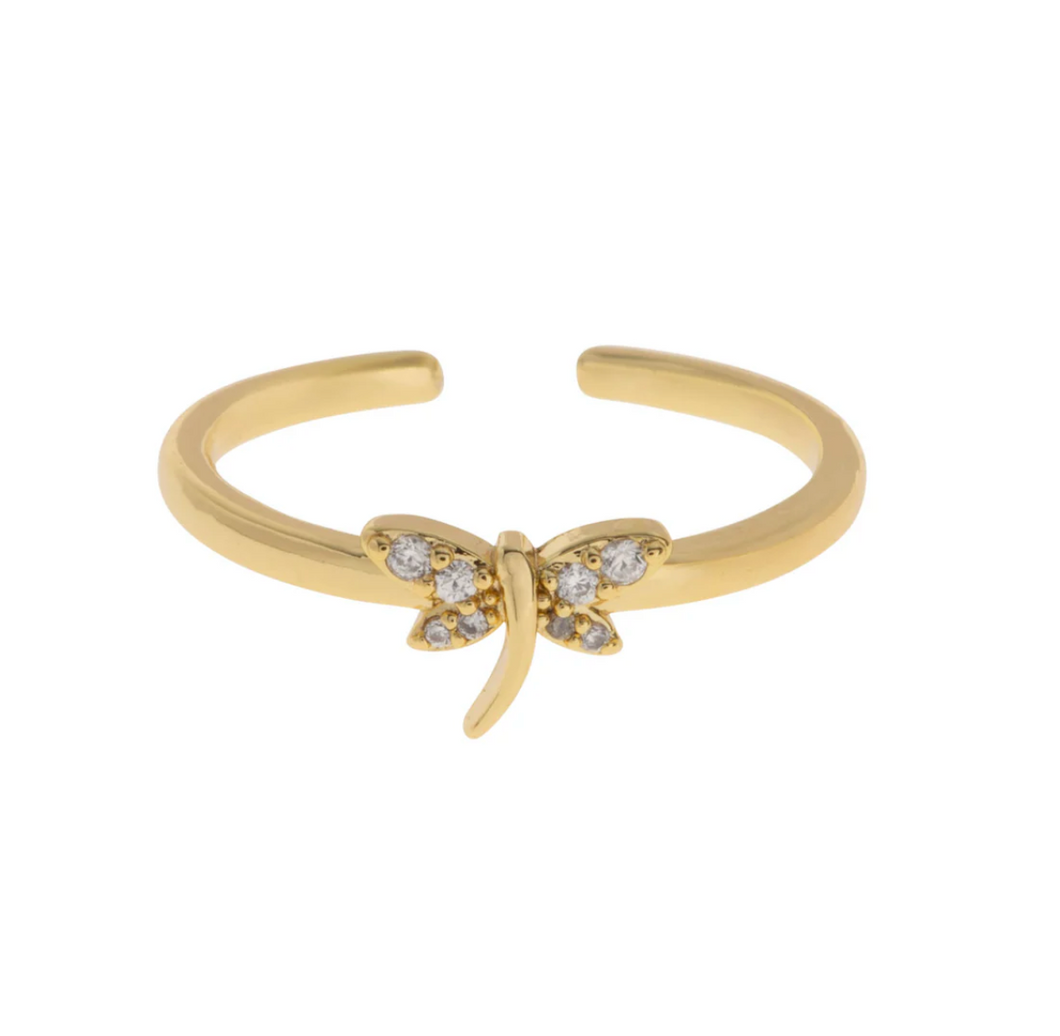 Noya Dragonfly Crystal Ring