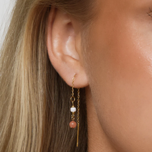 Load image into Gallery viewer, Ada Coral Bead Chain Earrings Stainless Steel
