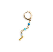 Load image into Gallery viewer, Alia Blue Bead Hoop Earrings Stainless Steel
