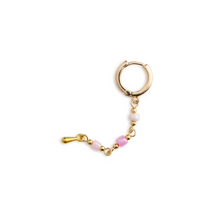 Load image into Gallery viewer, Alia Pink Bead Hoop Earrings Stainless Steel
