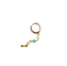 Load image into Gallery viewer, Belle Mint Bead Hoop Earrings Stainless Steel
