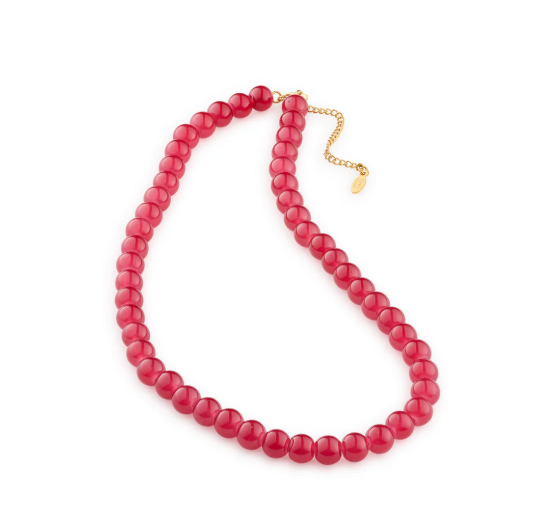 Helmi Glassbead Necklace Red